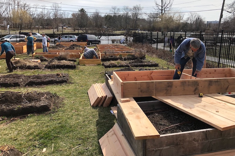 Sheet Metal Union Pitches in to Build New Beds for Downtown Community Garden